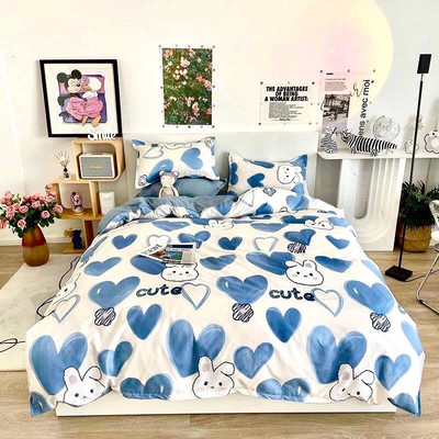 Bộ chăn ga gối Cotton poly Bo Decor gấu trắng pew pew