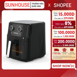 NỒI CHIÊN KHÔNG DẦU SUNHOUSE SHD4030 - Dung tích 6.5L, Hàng chính hãng bảo hành 12 tháng
