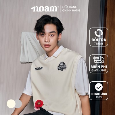 Áo Gile Nam/nữ NOAM Essentials Form Rộng Vải nỉ lông cáo - Màu Xám/ Be
