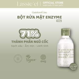 Bột rửa mặt và tẩy tế bào chết hằng ngày enzyme Lassie'el chiết xuất từ thiên nhiên sáng da không kích ứng 100g Hàn Quốc