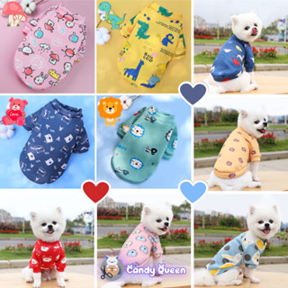 Áo Nỉ Ấm Cho Chó Mèo Thú Cưng Mặc Mùa Thu Đông, Chất Liệu Nỉ Co Giãn Họa Tiết Hoạt Hình Đáng Yêu