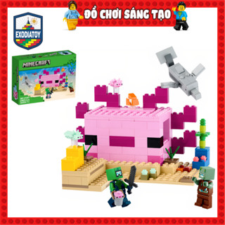 Xếp hình Minecraft Ngôi Nhà Cá Axolotl : The Axolotl House - Đồ Chơi Lắp Ghép Sáng Tạo - BELA 31247 Ideas 21247