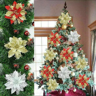 Bông trạng nguyên Hoa lưới nhũ kim tuyến trang trí Tết,giỏ hàng,cây thông noel 14cm