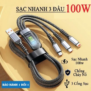 Dây Sạc Rút 3 Đầu Cáp Micro USB-IP- USB C