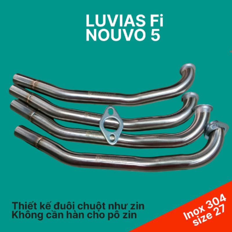 Cổ Pô Thay Cho Xe LUVIAS Fi--NOUVO5. inox 304 (size 27)