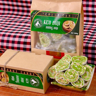 Kẹo Dừa nướng Dứa Đậu Phộng cuộn bánh tráng Cocofarm bịch 500g