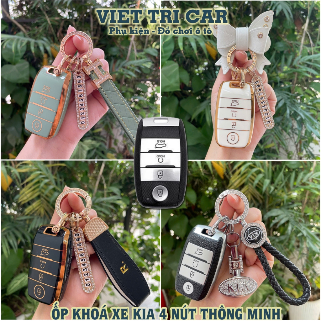 Ốp chìa khoá cho xe KIA Sonet, KIA Seltos, KIA Carens 2022-2024 chất liệu TPU Cao Cấp (4 nút bấm - thông minh)