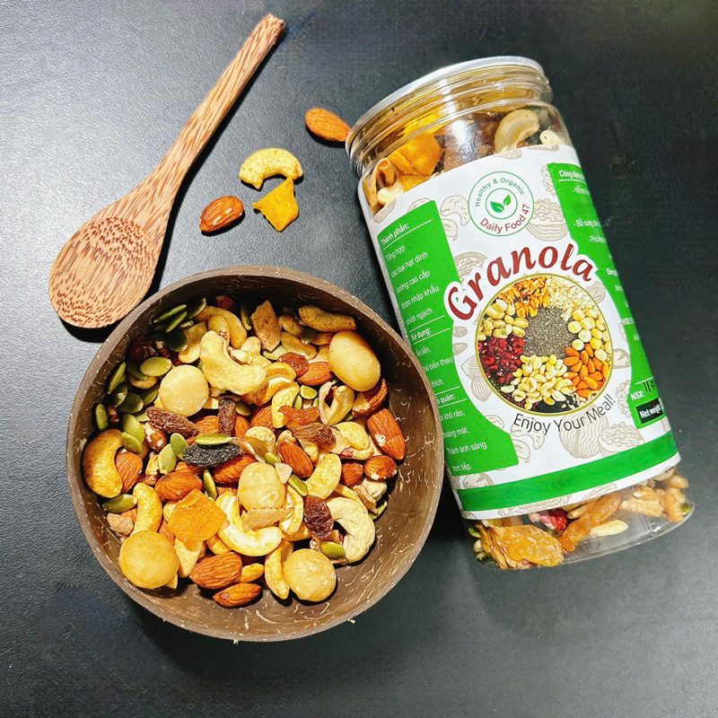 (Không Óc Chó) Granola Siêu Hạt 0% yến mạch 500gram