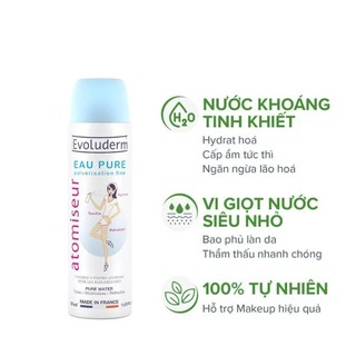 Xịt Khoáng Evoluderm Atomiseur Eau Pure Pháp