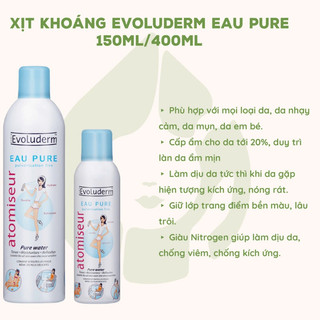 Xịt Khoáng Evoluderm Atomiseur Eau Pure Pháp