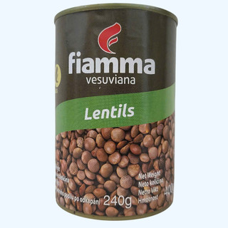FIAMMA -- Lon 400g -- ĐẬU LĂNG SX Ý VESUVIANA Lentils (HALAL)