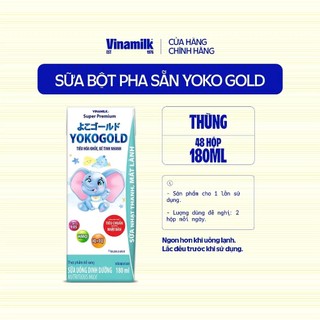 [HSD T11-2026] Thùng 24/ 48 Hộp Sữa Bột Pha Sẵn VINAMILK YOKOGOLD 180ml.