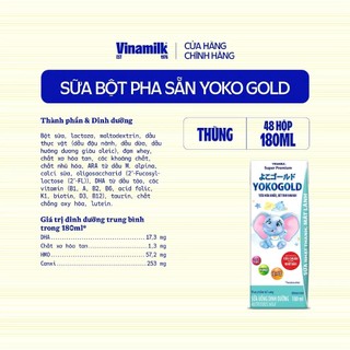 [HSD T11-2026] Thùng 24/ 48 Hộp Sữa Bột Pha Sẵn VINAMILK YOKOGOLD 180ml.