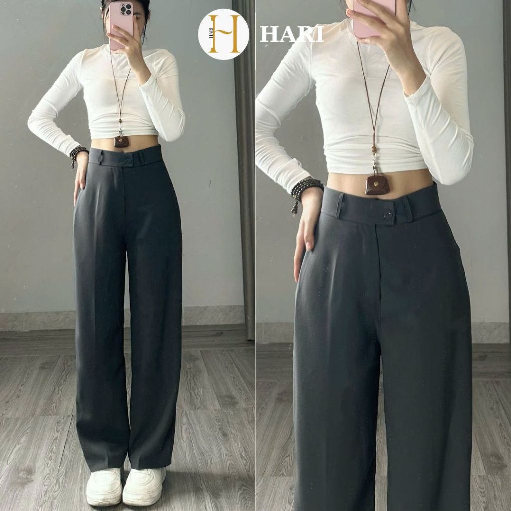 Quần tây ống rộng Hari lưng cao kiều Hàn Quốc | BigBuy360 - bigbuy360.vn