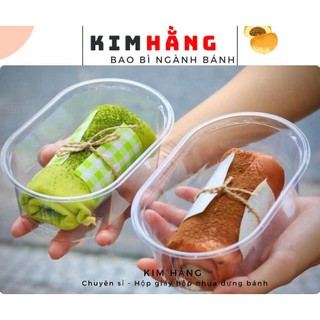  100 Hộp oval  XY150G đựng bánh lạnh tiramisu panna cotta mousse 