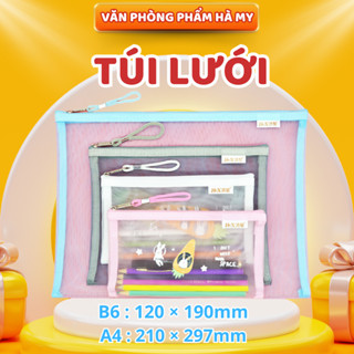 Túi đựng bút lưới trong suốt tích lớn Bóp viết lưới B6 HX-8583