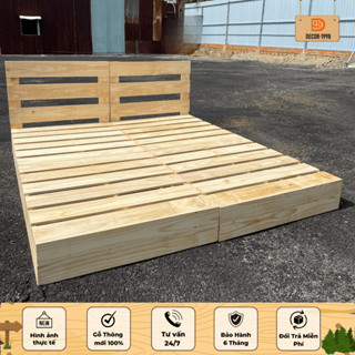 Giường Ngủ Pallet Gỗ Thông Gấp Gọn Đủ Kích Thước Cao 8cm và 20cm, Gỗ Thông Mới,Kiểu Pallet, Bề Mặt Láng Mịn