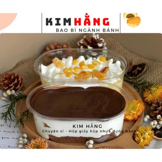 50 Hộp Oval XY150G đựng bánh mousse - Hộp đựng bánh tiramisu - panna cotta - Hộp oval đựng bánh bông lan
