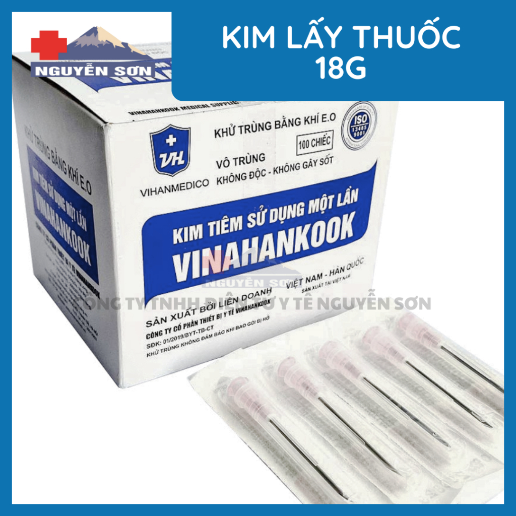 Hộp 100 kim lấy thuốc VINAHANCOOK 18g