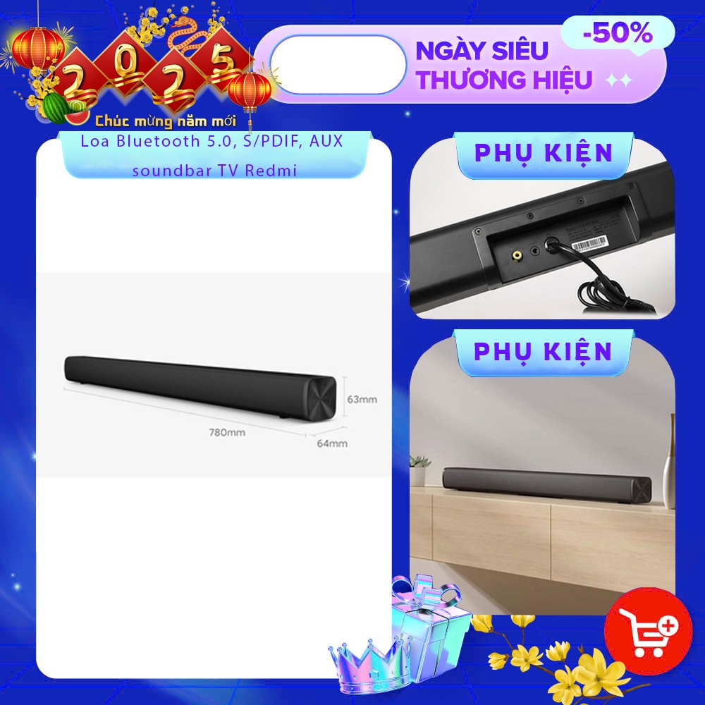 Loa thanh dài hỗ trợ Bluetooth 5.0, S/PDIF, AUX soundbar TV Xiaomi Redmi - Bảo hành 6 tháng