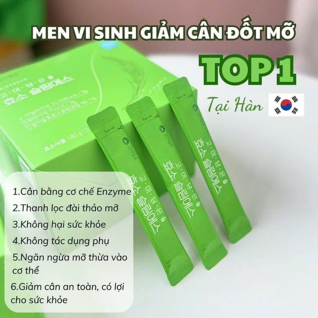Bột Enzyme Goidameun Enzyme Slim S Hàn Quốc Hỗ Trợ Tiêu Hóa, Giảm Cân - Hộp 60 gói x 3g
