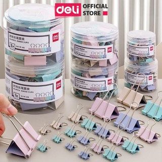 Set kẹp tài liệu giấy tờ văn phòng sắc màu Deli kẹp bướm kẹp giấy size 15mm 19mm 25mm 32mm 41mm 51mm văn phòng tiện lợi