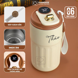  Ly giữ nhiệt Inox 316 cao cấp Holic v4 Fan House cốc nước giữ nhiệt 420ml màn led đo nhiệt 