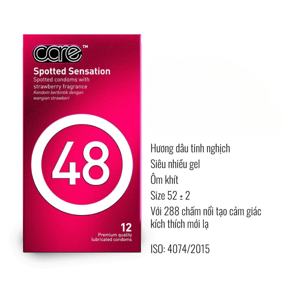 [Choice] Bao Cao Su có gai Carelatex CRL01 Hương Dâu,Kéo Dài Thời Gian,Mỏng Nhiều Gel