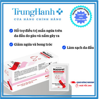 Dầu gội hỗ trợ điều trị mẩn ngứa trên da đầu do gàu,nấm,viêm da đầu Nazorel Shampoo (50 gói x 6ml)