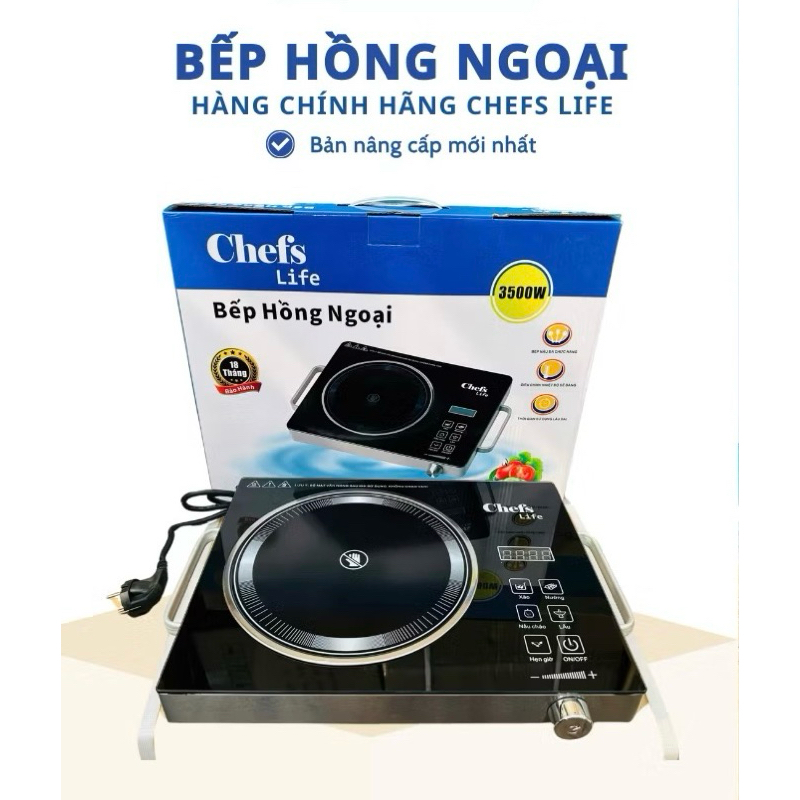 BẾP HỒNG NGOẠI ĐƠN CAO CẤP CHEFS LIFE CÔNG SUẤT 3500W, BẾP ĐIỆN HỒNG NGOẠI DÙNG CHO MỌI LOẠI BẾP