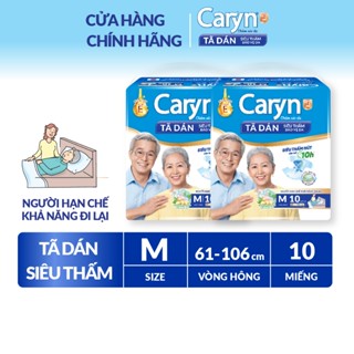 [V] Bộ 2 Tã/Bỉm dán người lớn siêu thấm Caryn dành cho người hạn chế khả năng đi lại size S/M/L/XL