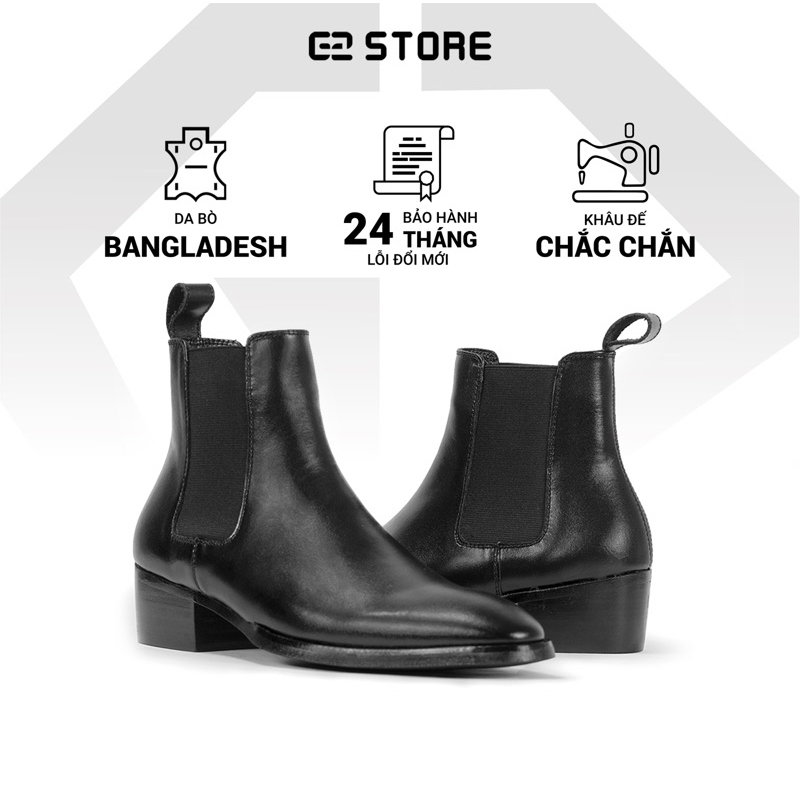 Giày tây nam G2 chelsea boot high heel kiểu Giày tăng chiều cao độn đế cao 5cm bằng da bò cao cấp