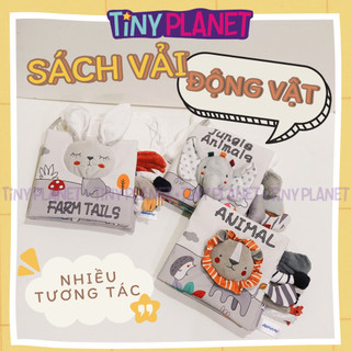  Sách vải nổi 3D tương tác cao cấp hình động vật giúp bé phát triển giác quan Tiny Planet 