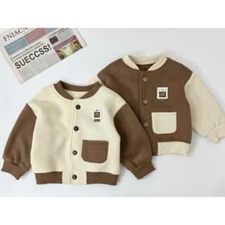  Áo khoác bomber nỉ bông dày dặn  không bai không xù cho bé trai bé gái 8-17kg-24A37 