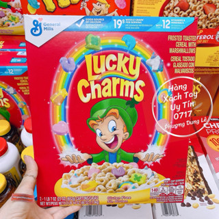 Ngũ cốc dinh dưỡng ăn sáng Lucky Charms mix kẹo dẻo Marshmallows chuẩn Mỹ bay air