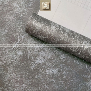 Giấy dán tường màu xi măng bê tông xám sẵn keo, decal dán tường nhám chống thấm nước