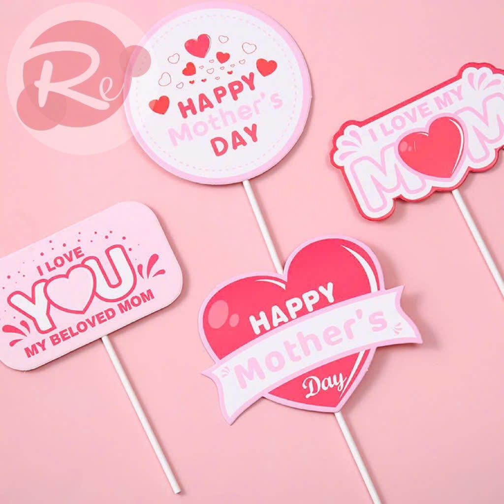 [SIÊU RẺ❤️] – Combo 5 que Tag Mother's Day - Trang trí bánh sinh nhật bánh kem