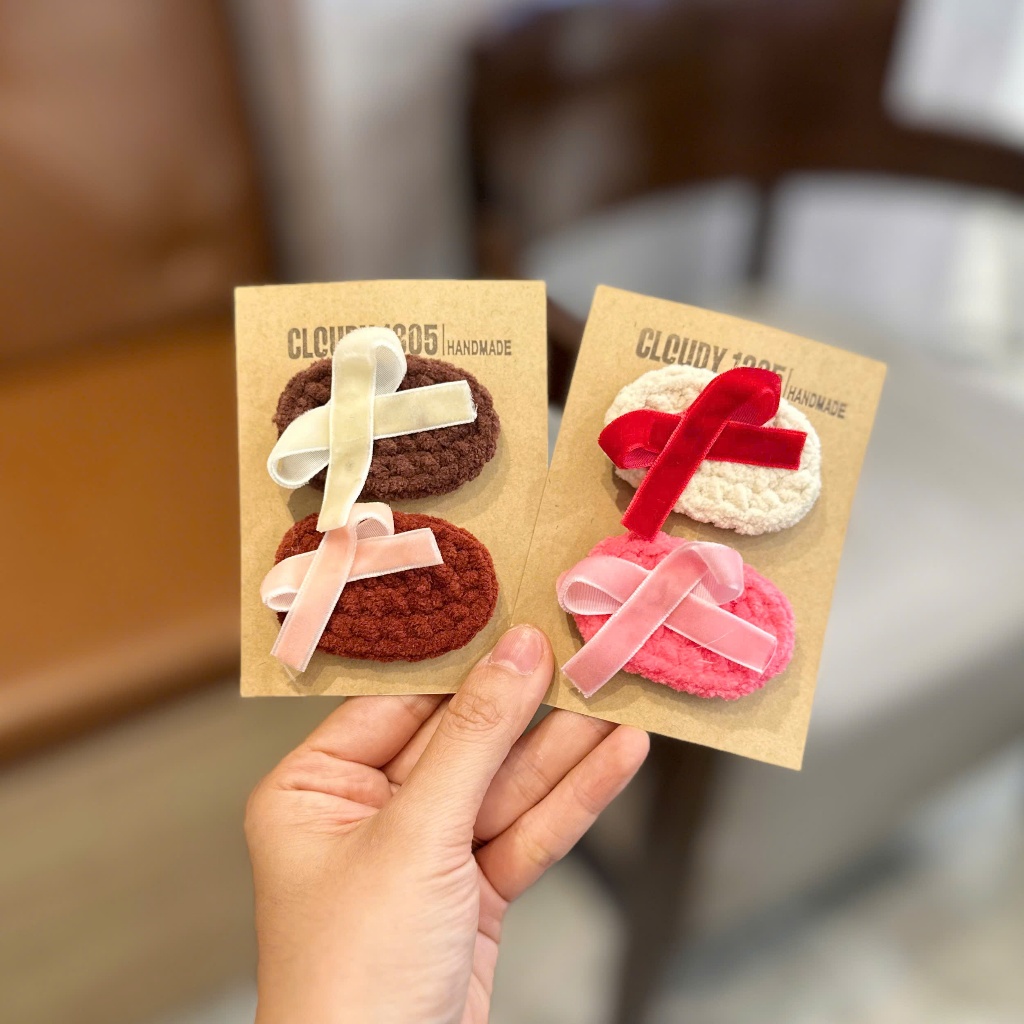 Kẹp nơ nhung dễ thuơng made by Cloudy's Mami