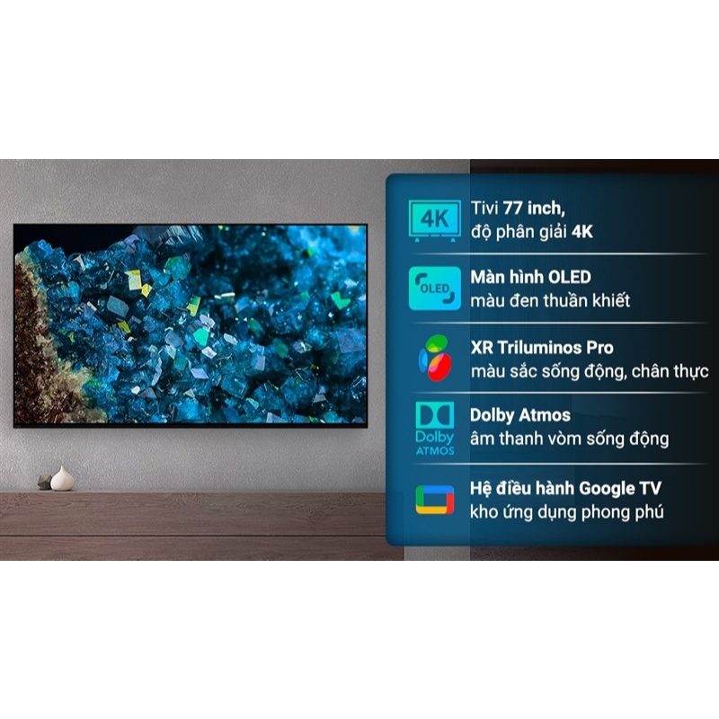 Google Tivi OLED Sony 4K 77 inch XR-77A80L 2023 - MALAYSIA