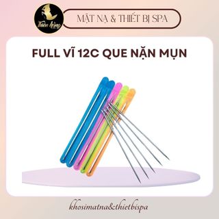  Que nặn mụn cho Spa - Cây nặn mụn đầu đen cao cấp - Vĩ 12 Cây Nặn Mụn 2 Đầu Cao Cấp Cho Spa 
