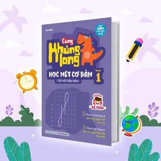 Sách Cùng khủng long học nét cơ bản quyển 1 bé trai
