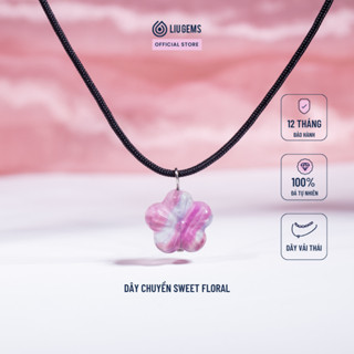Dây Chuyền Vải Thái Liugems Sweet Floral Bông Hoa Đá Fluorite Tự Nhiên Nhiều Màu Sắc Dễ Thương DVT03