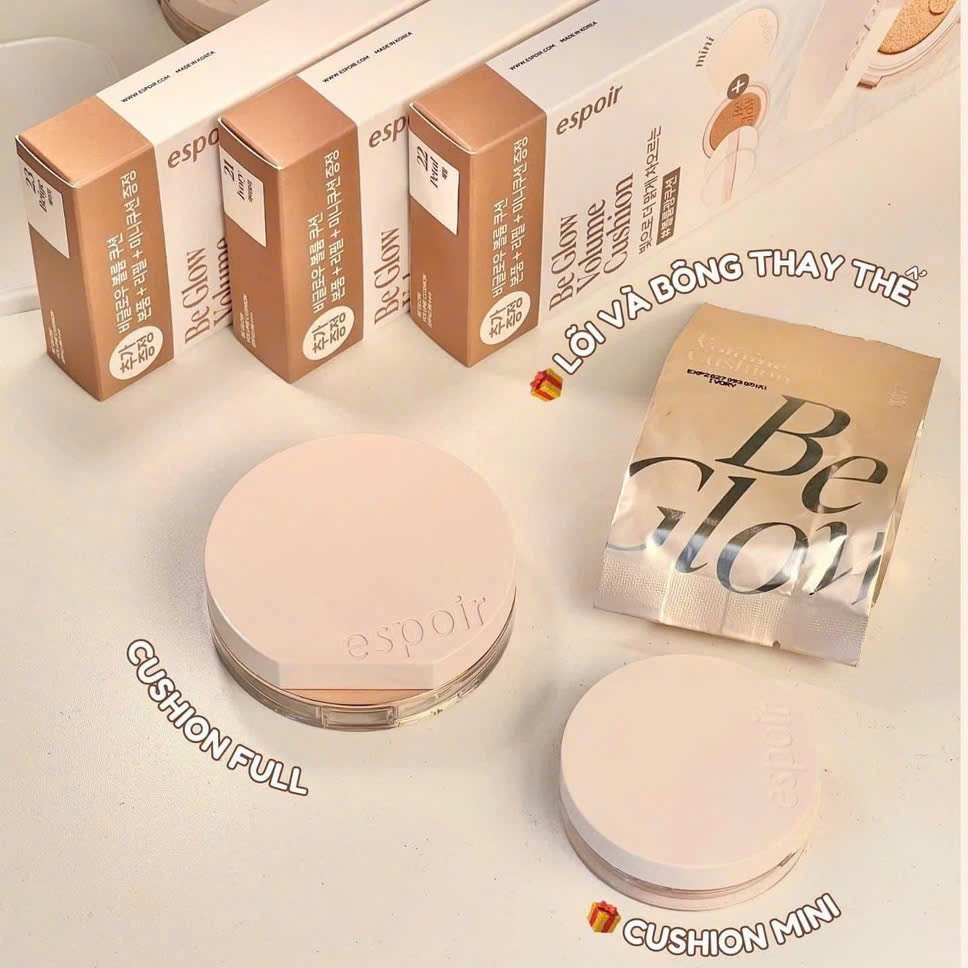 𝐂𝐮𝐬𝐡𝐢𝐨𝐧 𝐄𝐬𝐩𝐨𝐢𝐫 𝐛𝐞 𝐠𝐥𝐨𝐰 𝐯𝐨𝐥𝐮𝐦𝐞 mầu 21 𝐬𝐞𝐭 𝐠𝐨̂̀𝐦 𝟏 𝐜𝐮𝐬𝐡𝐢𝐨𝐧 + 𝟏 𝐥𝐨̃𝐢 𝐫𝐞𝐟𝐢𝐥𝐥 𝐭𝐚̣̆𝐧𝐠 𝐤𝐞̀𝐦 1 𝐜𝐮𝐬𝐡𝐢𝐨𝐧 𝐦𝐢𝐧𝐢