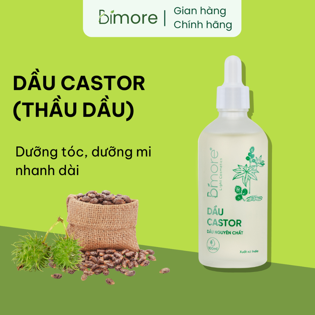 Dầu Thầu Dầu Bimore Castor Oil Dưỡng Tóc Nhanh Dài 100ml