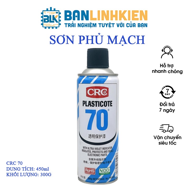 [CHÍNH HÃNG] Sơn bảo vệ mạch CRC70 Sơn chống oxy hóa phủ bo mạch màu trong chất lượng cao  Banlinhkien