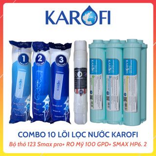 Combo 10 Lõi Chức Năng Karofi Gồm Bộ Thô Smax Pro Màng Ro Purifim Cụm Chức Năng HP 6.2 Dùng Cho Máy Lọc Nước RO...