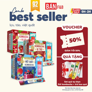 [TẶNG BÌNH] 2 Hộp Trà Kombucha Giàu Lợi Khuẩn Hỗ Trợ Giảm Cân Đẹp Dáng Đẹp Da