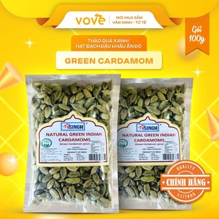 Thảo quả xanh/ Hạt bạch đậu khấu Ấn Độ Green Cardamom 100gr (Túi)