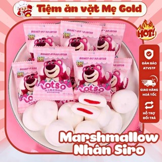  Kẹo Mashmallow Gấu Dâu Losto Nhân Siro Kẹo Dẻo Marshmallow Nhân Mứt Dâu Gấu Dâu Lotso,Tiệm Ăn Vặt Mẹ Gold 