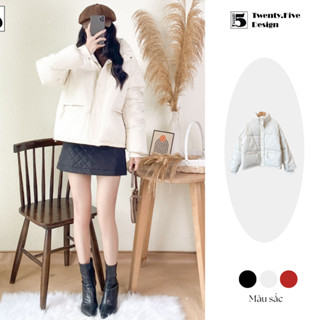 Áo khoác phao béo cho nữ, dáng rộng có lót lụa có túi, 4 màu dễ mặc Twenty.Five 5395M